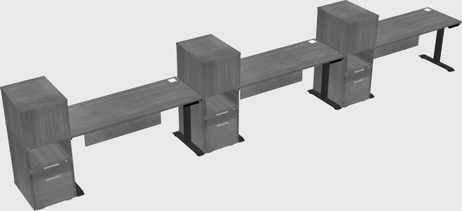 Single motor electric desk w/cabinet