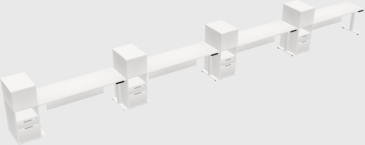 Single motor electric desk w/cabinet