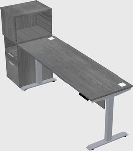 Single motor electric desk w/cabinet