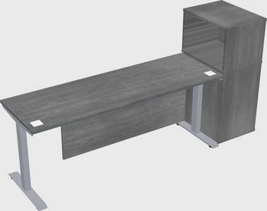 Single motor electric desk w/cabinet