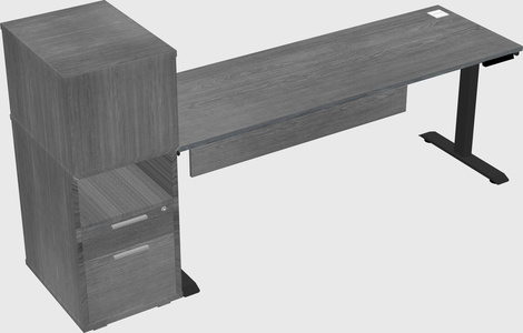 Single motor electric desk w/cabinet
