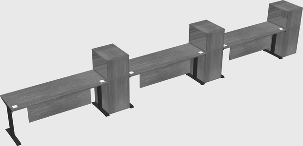 Single motor electric desk w/cabinet