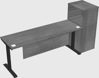 Single motor electric desk w/cabinet