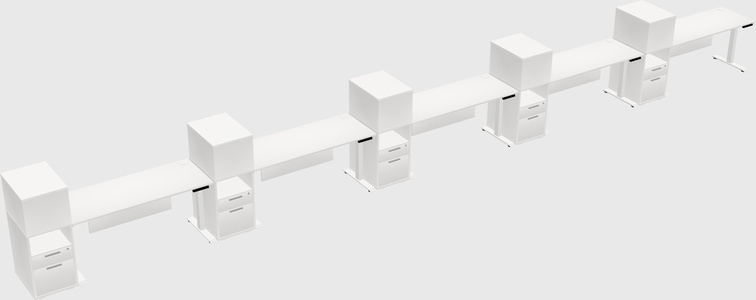 Single motor electric desk w/cabinet
