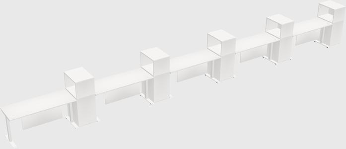 Single motor electric desk w/cabinet