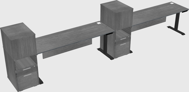 Single motor electric desk w/cabinet