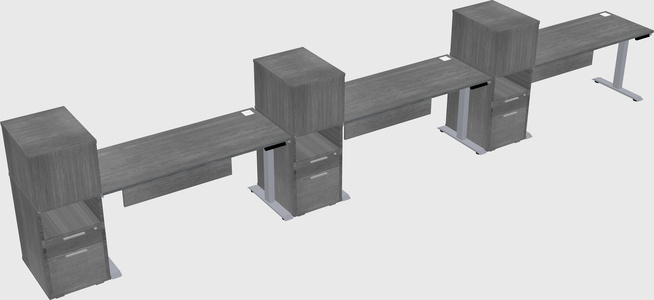 Single motor electric desk w/cabinet