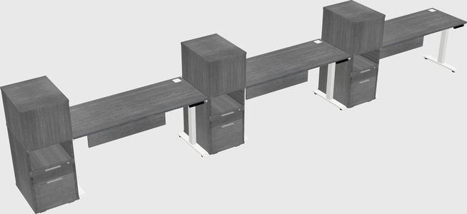 Single Motor Electric Desk W/cabinet