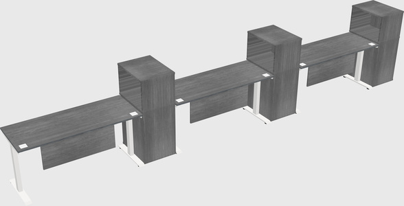 Single motor electric desk w/cabinet