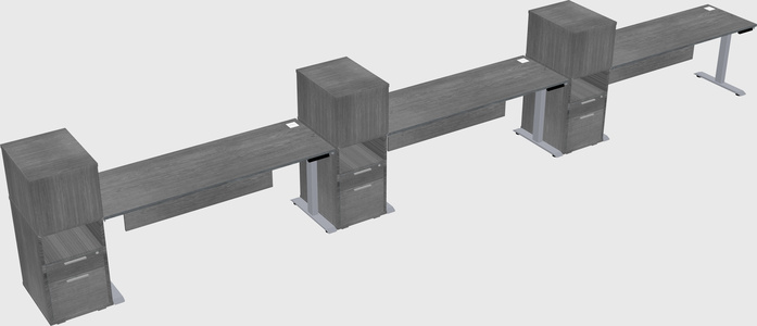 Single motor electric desk w/cabinet