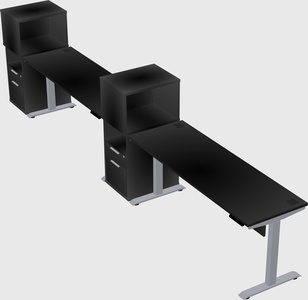 Single motor electric desk w/cabinet