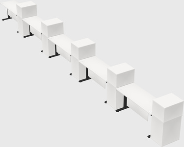 Single motor electric desk w/cabinet