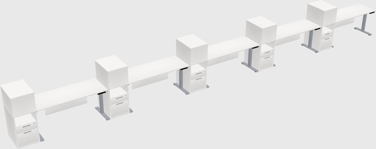Single motor electric desk w/cabinet
