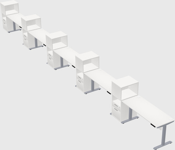 Single motor electric desk w/cabinet