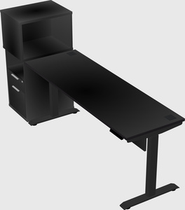 Single motor electric desk w/cabinet