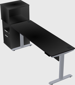 Single motor electric desk w/cabinet
