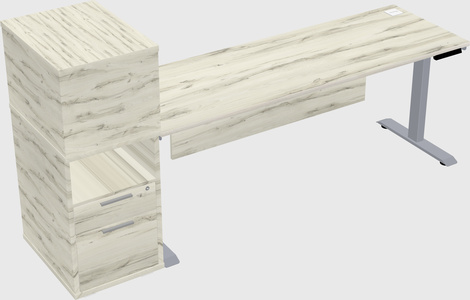 Single Motor Electric Desk W/cabinet