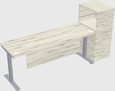 Single motor electric desk w/cabinet