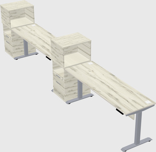 Single motor electric desk w/cabinet