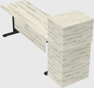 Single motor electric desk w/cabinet