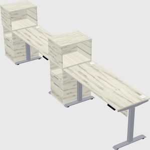 Single motor electric desk w/cabinet