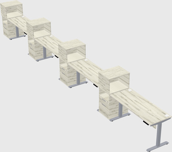 Single motor electric desk w/cabinet