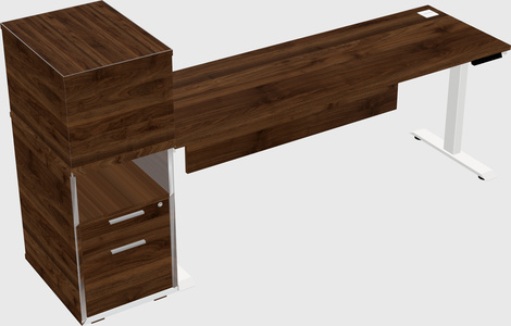Single Motor Electric Desk W/cabinet