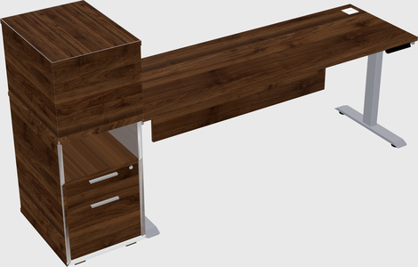 Single motor electric desk w/cabinet