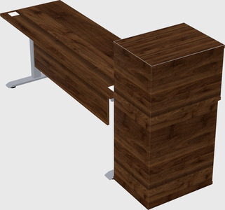 Single motor electric desk w/cabinet