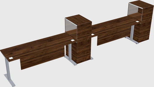 Single motor electric desk w/cabinet