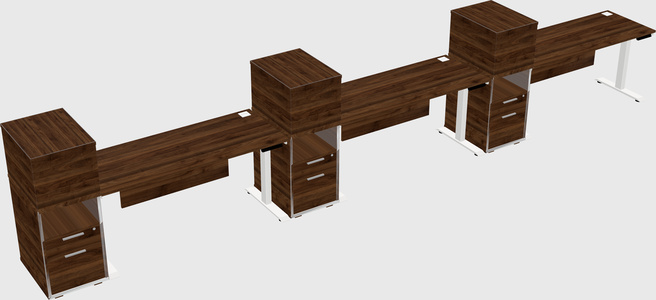 Single Motor Electric Desk W/cabinet