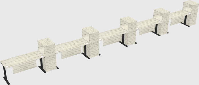 Single motor electric desk w/cabinet