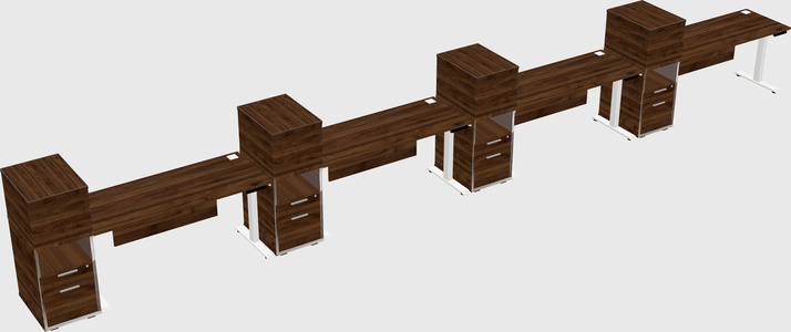 Single motor electric desk w/cabinet