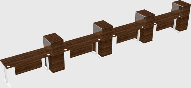 Single motor electric desk w/cabinet
