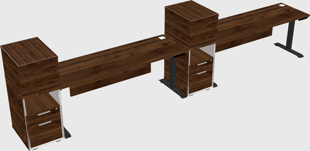 Single motor electric desk w/cabinet