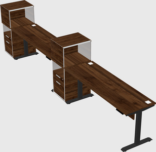 Single motor electric desk w/cabinet