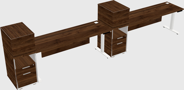 Single Motor Electric Desk W/cabinet