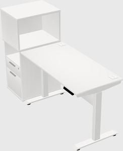 Single motor electric desk w/cabinet