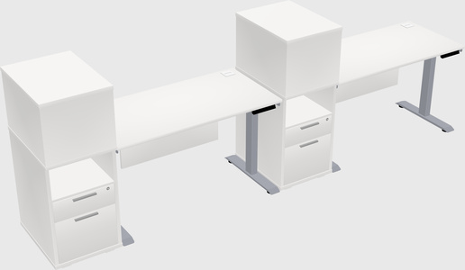 Single motor electric desk w/cabinet
