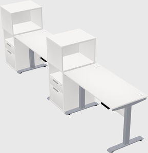 Single motor electric desk w/cabinet