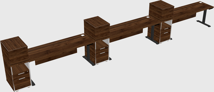 Single motor electric desk w/cabinet