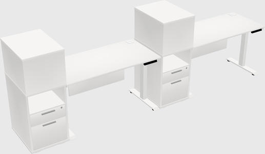 Single motor electric desk w/cabinet