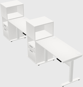 Single motor electric desk w/cabinet