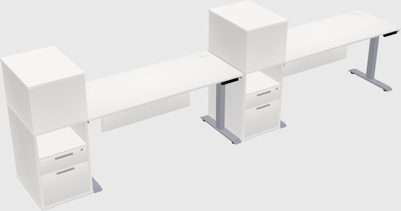 Single motor electric desk w/cabinet
