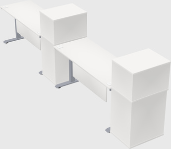 Single motor electric desk w/cabinet
