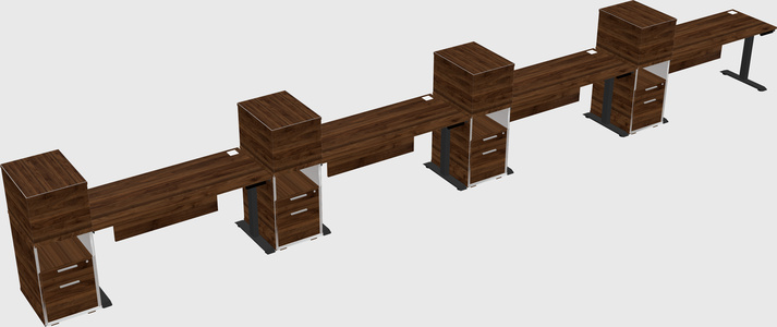 Single motor electric desk w/cabinet
