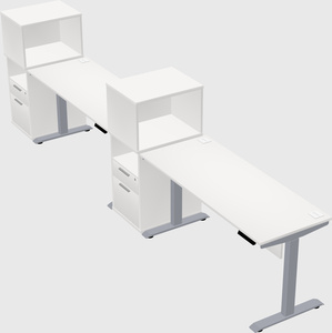 Single motor electric desk w/cabinet