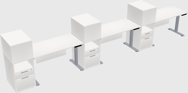 Single motor electric desk w/cabinet