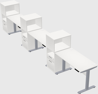 Single motor electric desk w/cabinet