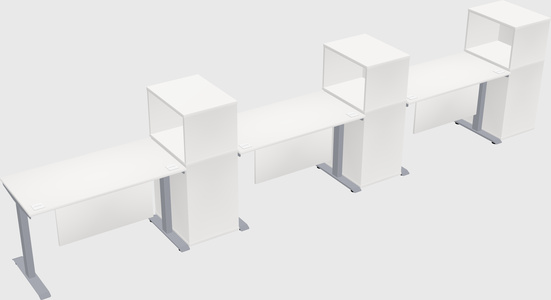 Single motor electric desk w/cabinet